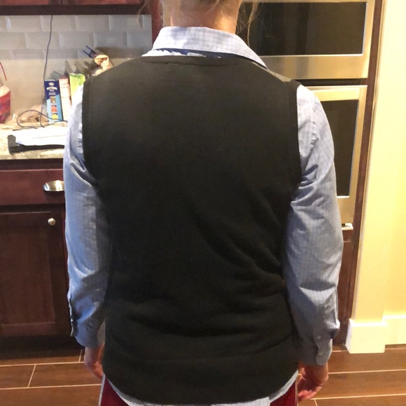 Black grey and cream argyle pattern sweater vest - Picture 4 of 4